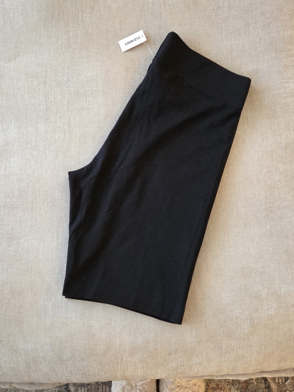 Old Navy High-Waisted Cotton Biker Shorts Black Small
